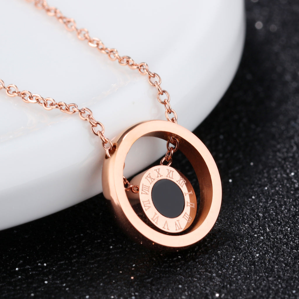 The Stoic Chain — Titanium Roman Numeral Necklace
