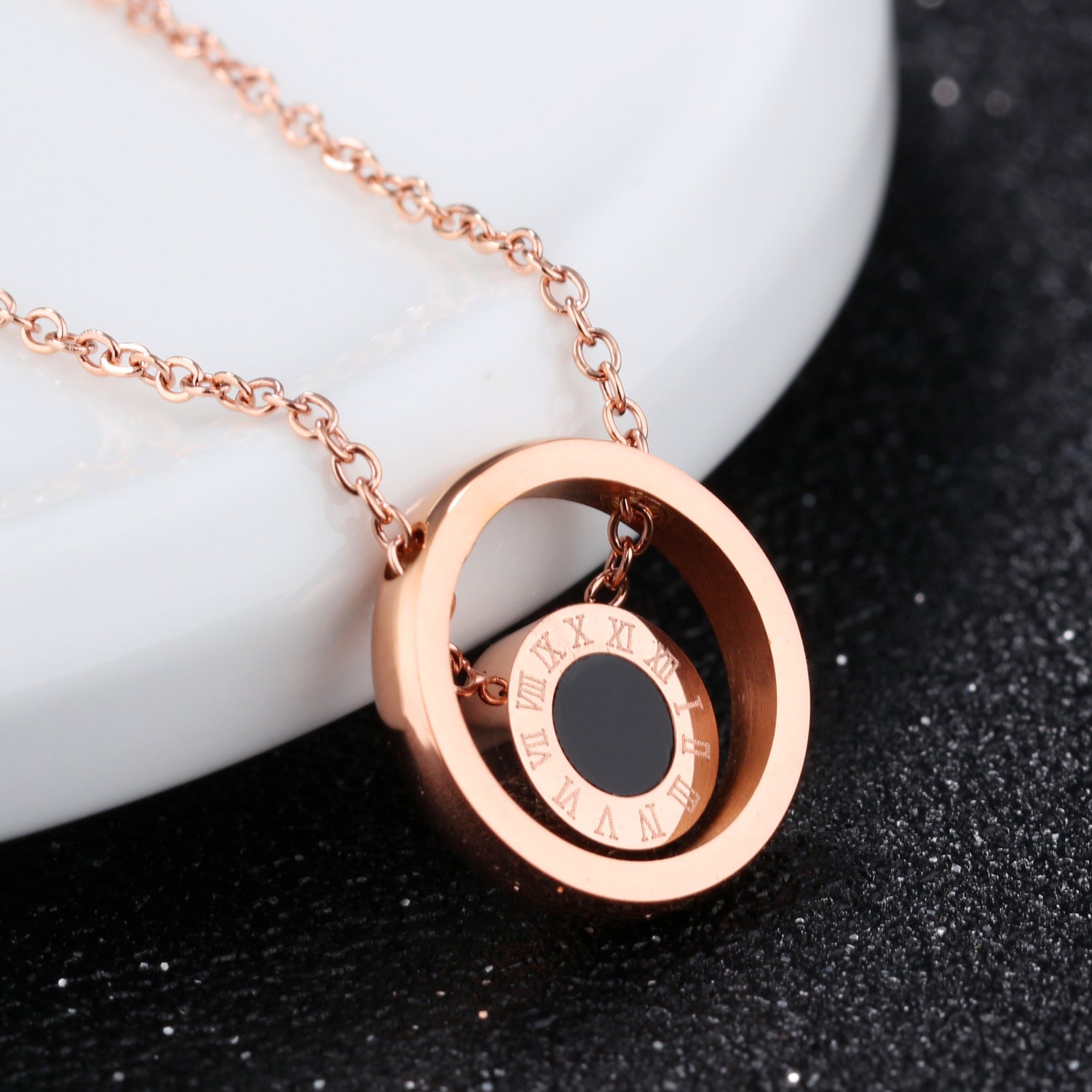 The Stoic Chain — Titanium Roman Numeral Necklace