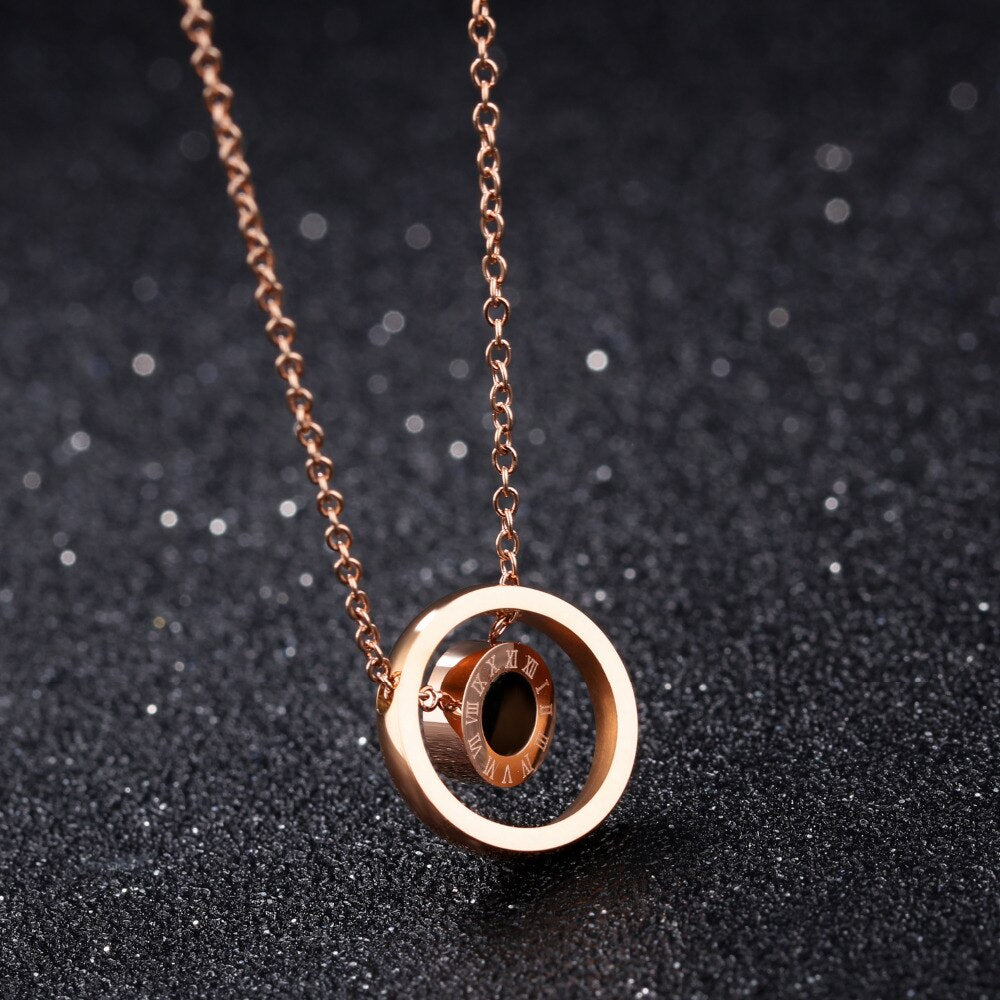 The Stoic Chain — Titanium Roman Numeral Necklace
