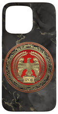 iPhone 15 Pro Max Black Marble | Gold Eagle | Ancient Roman Empire | SPQR Rome Case