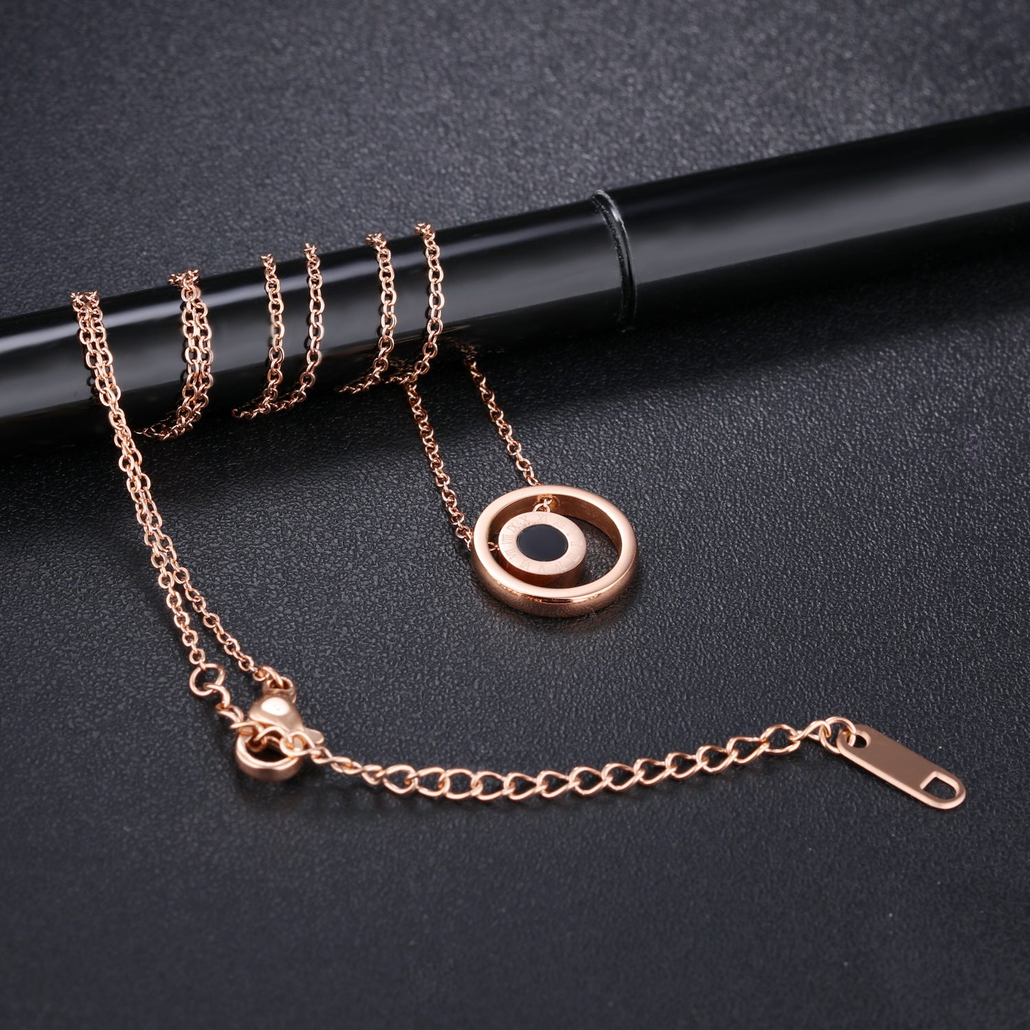 The Stoic Chain — Titanium Roman Numeral Necklace