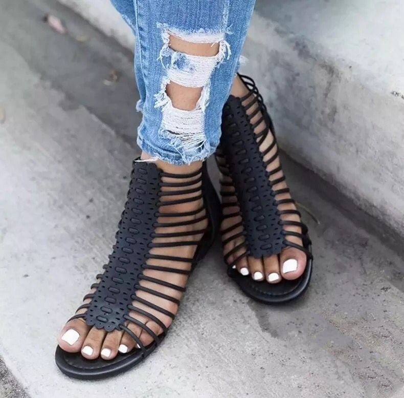 Via Appia Sandals — Roman Openwork Flat