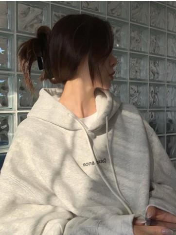 Roman Numeral Printed Hoodie for Women