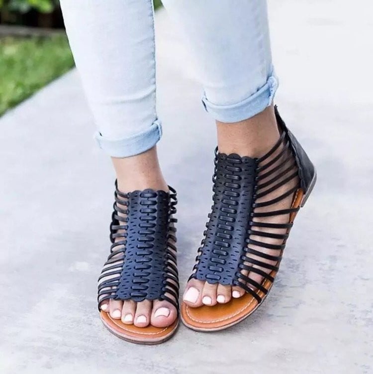 Via Appia Sandals — Roman Openwork Flat